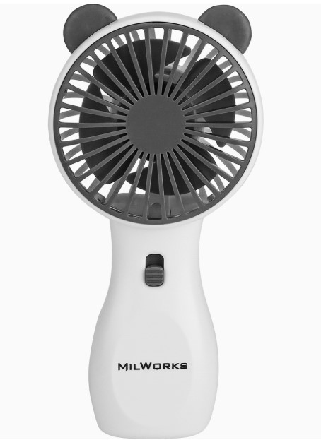 Вентилятор ручной портативный 'Ушки'. USB. белый . MW.PF-4224