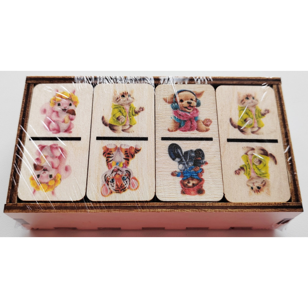 Домино деревянное 'Зверушки', 28 элементов, 220002