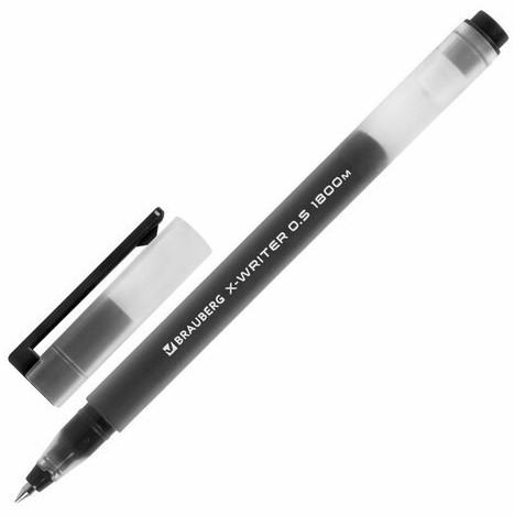 Ручка гелевая 'BRAUBERG X-WRITER' Увеличенная длина письма 1800 м, черная, 0,35 мм, 144135