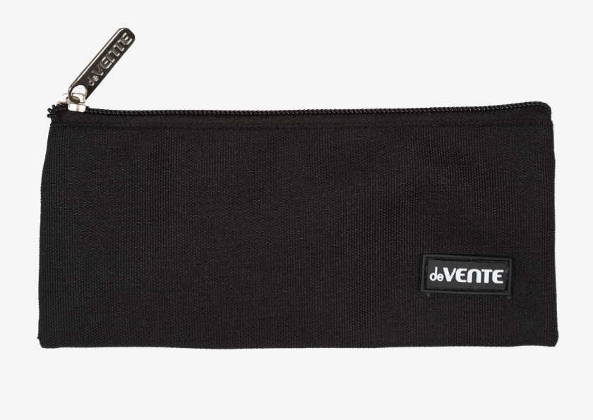 Пенал 'deVENTE. Uno Black' 21,5x9x1 см, плоский для 35 предметов, на молнии, 7024508