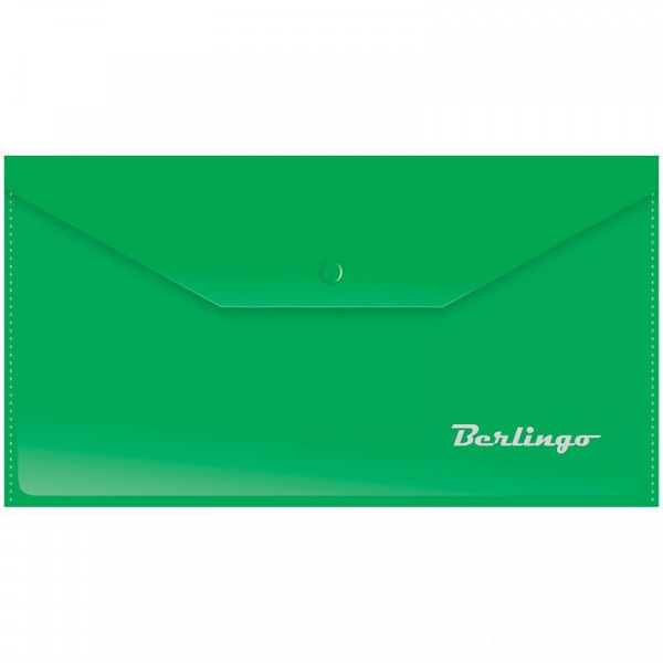 Папка-конверт на кнопке Berlingo, С6, 180мкм, зеленая, АКк_06304