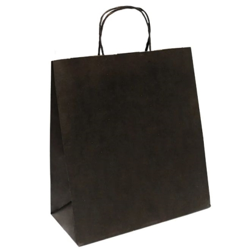 Пакет бумажный с кручеными ручками, 240х140х280 мм, 80г;м2, цвет черный, БУМ55711