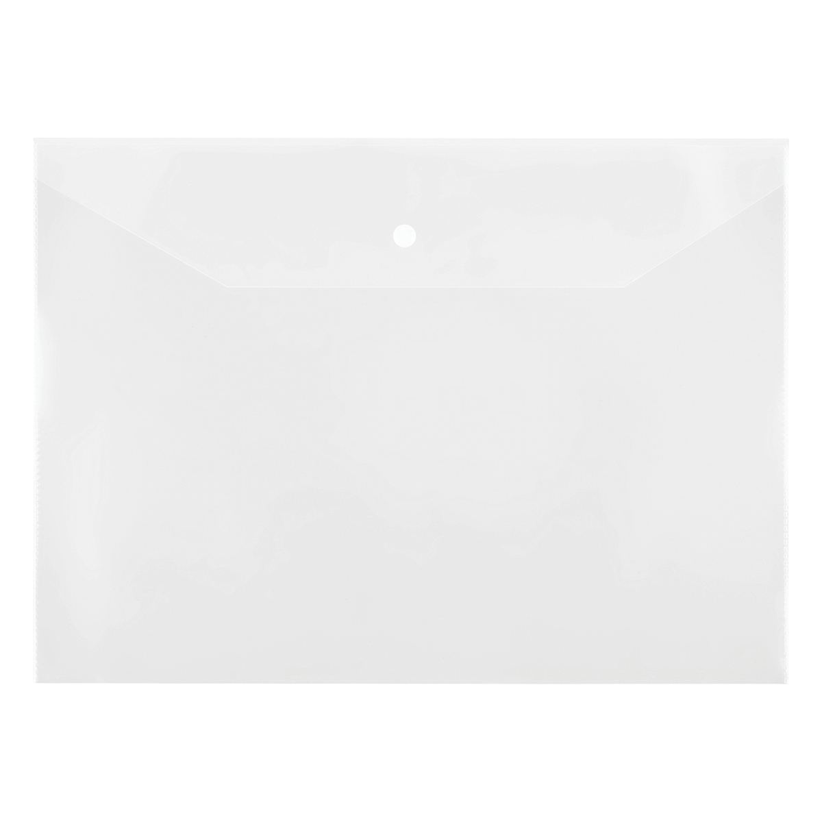 Папка-конверт на кнопке СТАММ , А4 , 150 мкм , пластик , прозрачная , бесцветная, ММ-32272