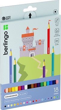 Цветные карандаши, Berlingo.Замки,18 цветов, SS00118