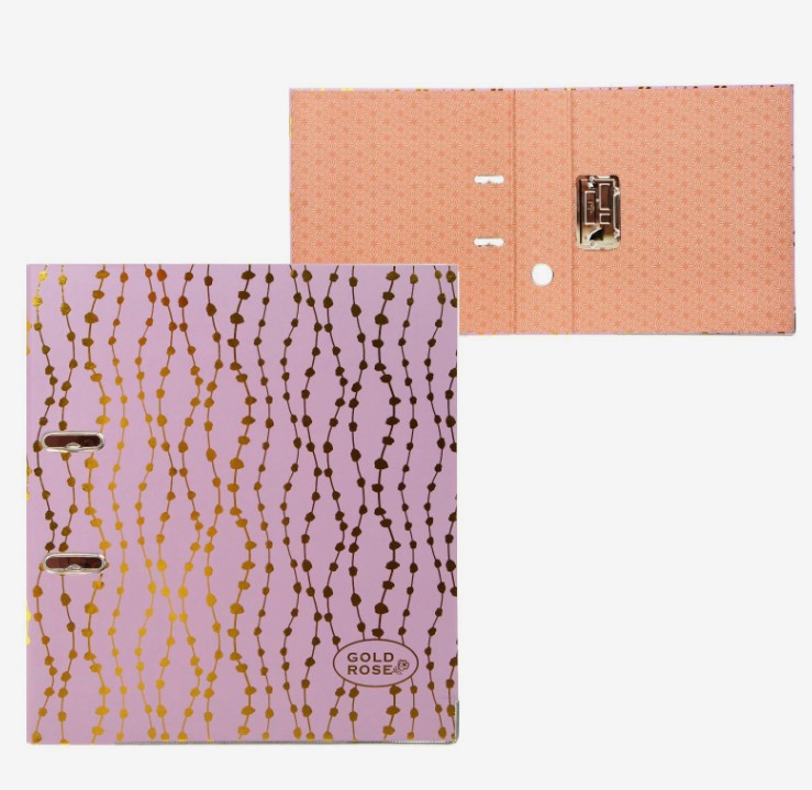Папка регистратор , А4 , 'deVENTE. Gold Rose.Dots' , 75 мм , матовая ламинация, 3091903