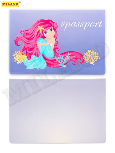 Обложка для паспорта Миленд 'Русалка', ПВХ Slim 13,5 х 9,4 см., ОП-2324