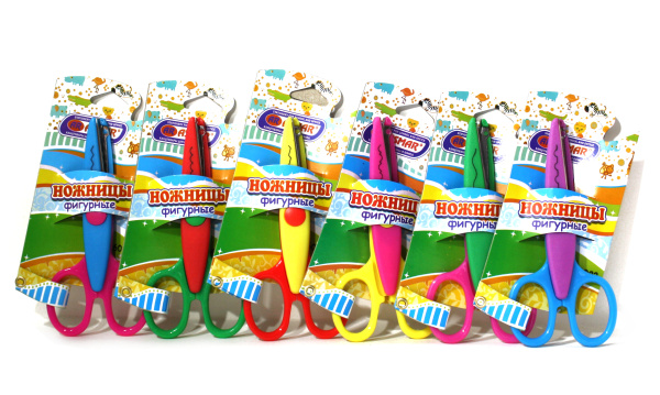 Ножницы детские фигурные, цвета ассорти, AR-6022