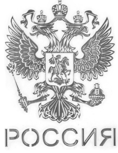 Наклейка на авто, Герб России, 6х4,5 см, хром, 4059778