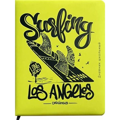 Дневник школьный 48л. Surfing La, 1-11 классы , искуственная кожа, Д48-9890