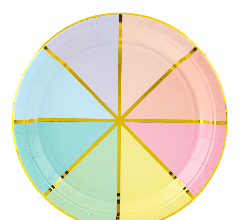 Тарелки (7'';18 см), Яркие Дольки, Разноцветный, Металлик, (6 шт;уп), 6231431