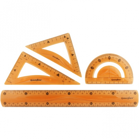 Набор геометрический (гибкий) Darvish, 4 предм. (линейка, транспортир, 2 треугольника), DV-7252