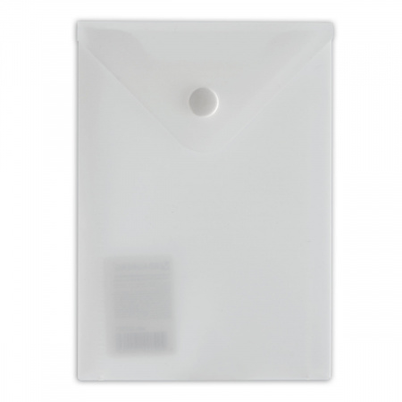 Папка-конверт с кнопкой , А6 , матовая , прозрачная , (105х148 мм), 0,18 мм, 227321