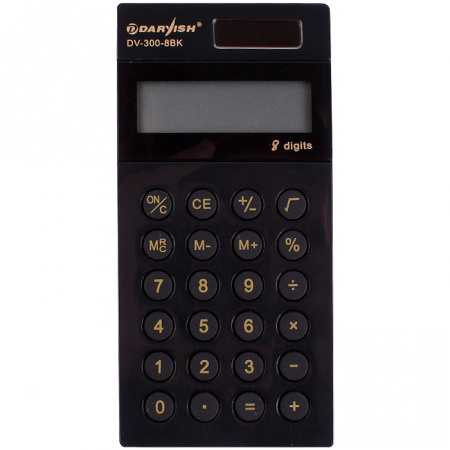 Калькулятор карманный 8 разр. "Darvish", двойное питание, DV-300-8BK