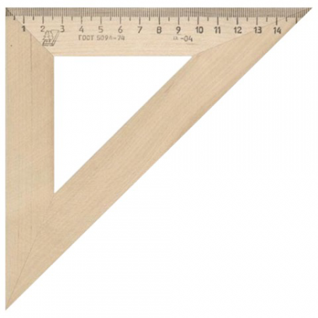 Треугольник деревянный Можга 45°, 16 см, С16