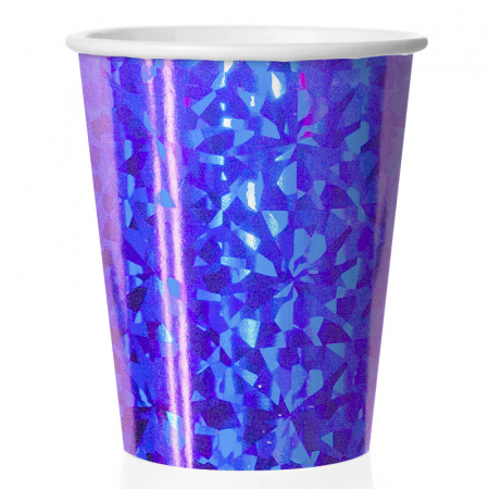 Набор стаканов бумажных , "Голография", синий , 250 мл , (6 шт/уп), 625026