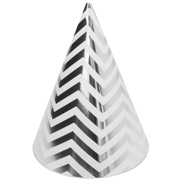 Колпак, 'Волна Веселья', Зигзаги, Белый;Серебро, 16 см, 6 шт;уп, 6231756