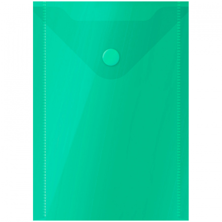 Папка-конверт на кнопке , OfficeSpace , А6 , (105х148 мм), 150 мкм , зеленая, 281226