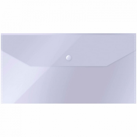 Папка-конверт на кнопке OfficeSpace С6, 150мкм, пластик, прозрачная