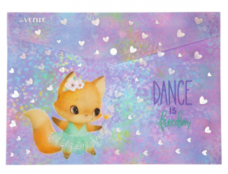Папка-конверт на кнопке , "deVENTE.Dance Fox", А5 , (240х180 мм), 180 мкм, с рисунком, 3079305