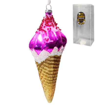 Изображение Елочная игрушка DARLENS ,"Рожок с мороженным", 5,8х5,8х15 см, стекло, DL-DRL02281 от интернет-магазина КИТ