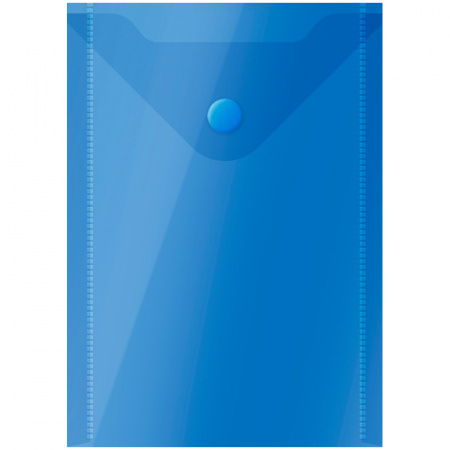 Папка-конверт на кнопке , OfficeSpace , А6 , (105х148 мм), 150 мкм , синяя, 267535