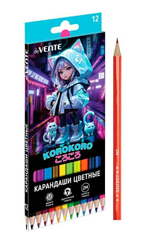 Карандаши 12 цв. deVente Korokoro заточен., картон. уп., европодвес, 5022534